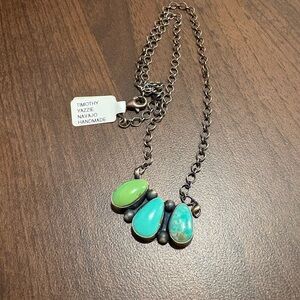 Timothy Yazzie Navajo Handmade Kingman Turquoise Necklace